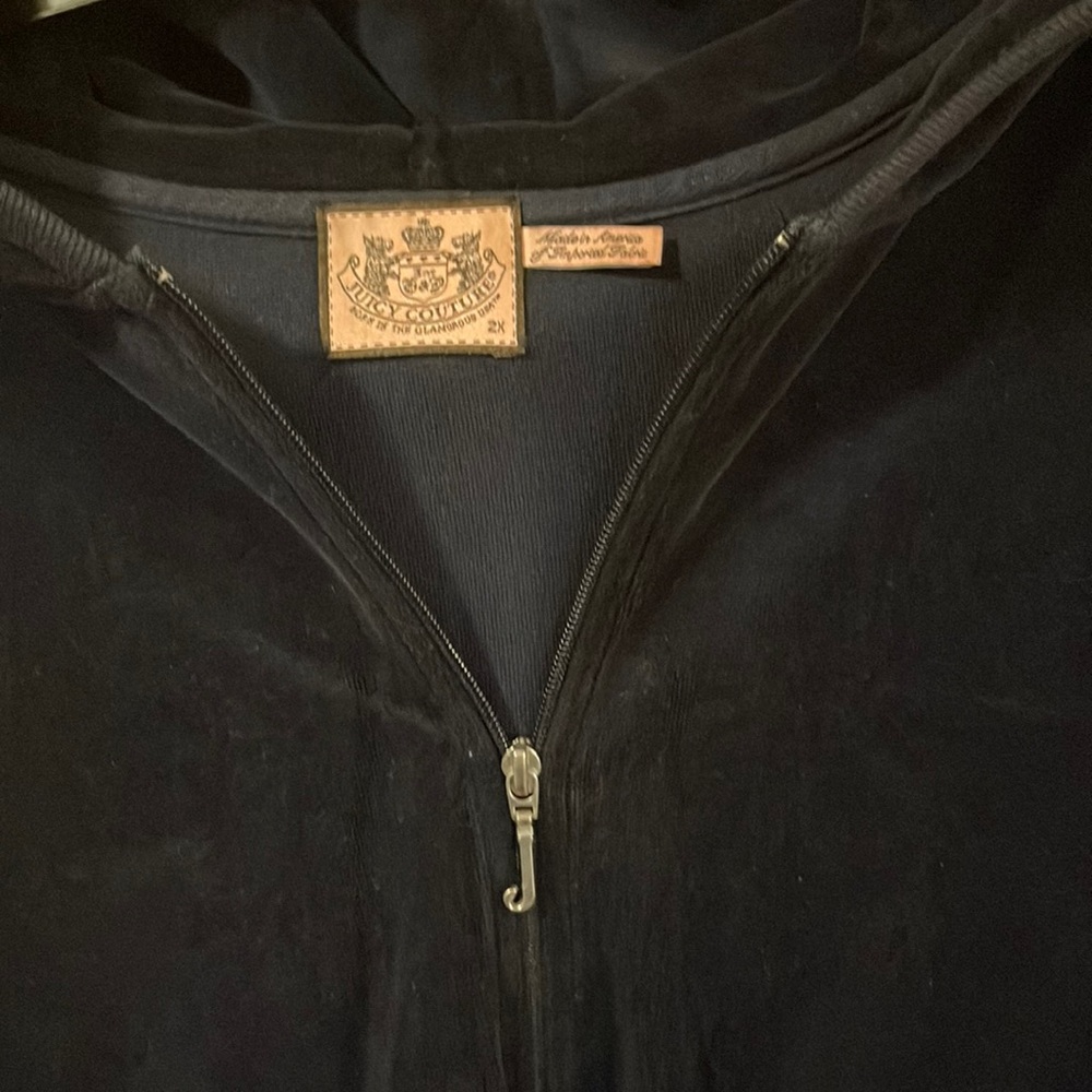 Woman's navy velour Juicy Couture zipper hoodie - Picture 3 of 5